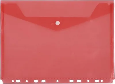Image de D.RECT Chemise transparente A4 Rouge avec bouton pression, perforée