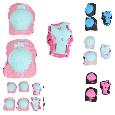 Produktbild von Byox Schutzausrüstung H110 Protektoren Ellenbogen- Handgelenk- und Knieschützer rosa