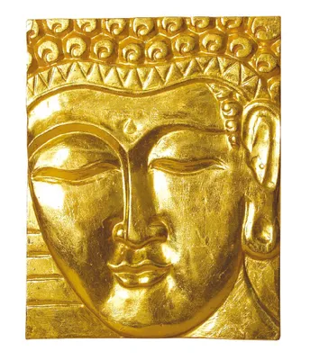 Produktbild von Wandrelief "Buddha" Holz vergoldet 20x25cm