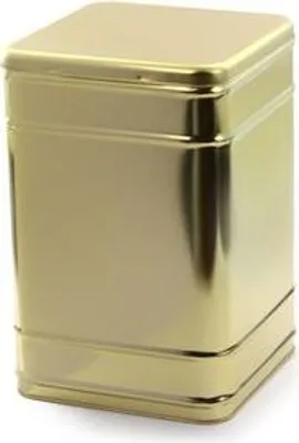 Produktbild von Vorratsdose 1,5 kg "Edward" gold matt, Schanierdeckel 150 x 190 x 220 mm