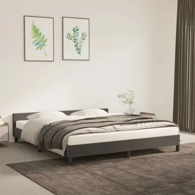 Produktbild von Ankonbej Bettgestell mit Kopfteil Dunkelgrau 180x200 cm Samt