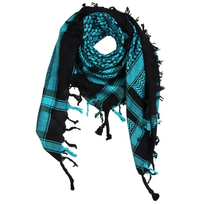 Produktbild von Kufiya – Keffiyeh – schwarz – türkis – Arafat-Tuch