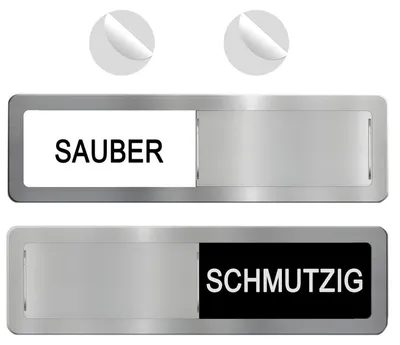 Geschirrspüler-Schiebe-Schild Acryl 17,7×5,2×0,55 cm silber