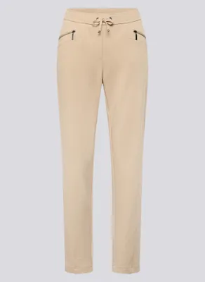 Produktbild von Rabe Schmale Hose Beige Größe 52 mit elastischem Bund und Reißverschlusstaschen
