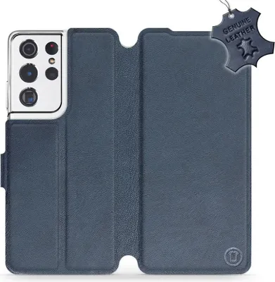 Produktbild von Echtleder Handyhülle für Galaxy S21 Ultra, Mobiwear Leather, Dunkelblau
