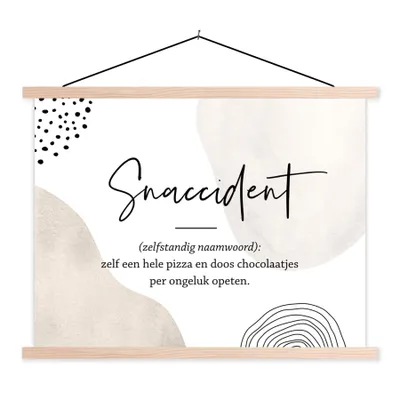 Produktbild von MuchoWow® Textilposter Zitate - Snaccident definition - Sprichwörter - Wörterbuch 120x90 cm mit holzfarbenen Rahmen - Magnetisch
