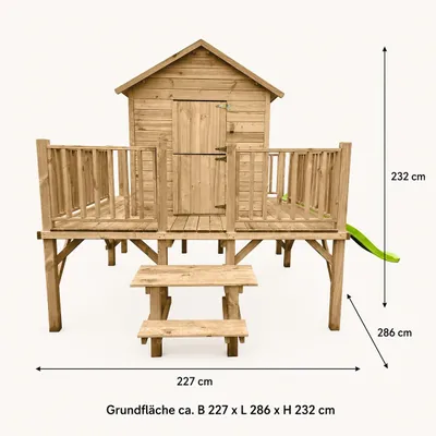 Produktbild von Kinderspielhaus aus Holz 227 x 286 x 232 cm | 3994