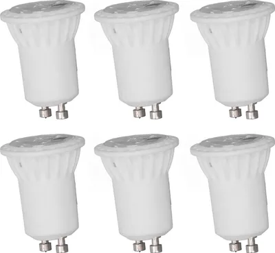 Imagen del producto de 6 bombillas LED MR11, con base de cerámica, 4W, 360 lúmenes, sin radiación UV, ángulo de haz de 120 grados, con base GU10, para iluminación doméstica, compatible con corriente alterna de 220V