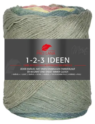 Produktbild von Pro Lana 1-2-3 IDEEN 100 g Sommergarn mit einzigartigem Farbverlauf Farbe 015 - reseda/camel