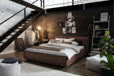 Produktbild von KAWOLA Bett CARLO Polsterbett Stoff braun 160x200cm