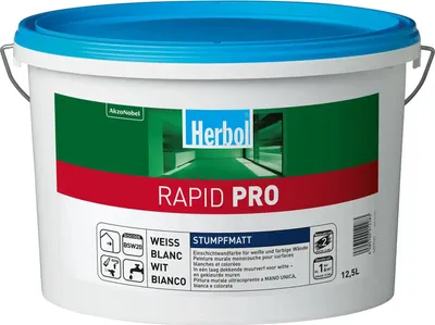 Produktbild von Herbol Rapid PRO stumpfmatte Innenfarbe weiß, 12,5l