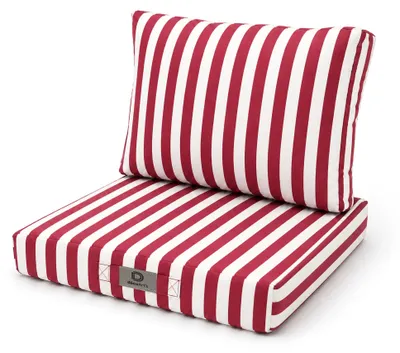 Immagine prodotto di Cuscini per salotto da giardino sfoderabili 60x60cm - Strisce rosse