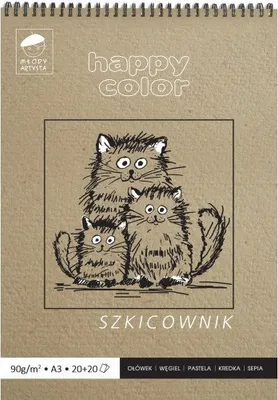 Produktbild von HAPPY COLOR A3 60 Blätter Skizzenbuch Zeichen-Block Skizzen-Buch Zeichenpapier