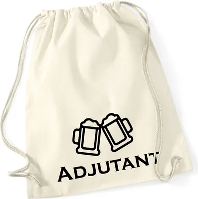 Produktbild von Huuraa Turnbeutel Adjutant Schützenfest 12 Liter Natural Baumwolle Rucksack Geschenkidee