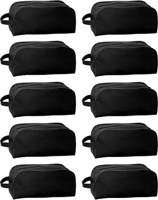 Immagine prodotto di Set da 10 sacchetti per scarpe, neri, ideali come sacchetti per scarpe, borse sportive o borse da viaggio per scarpe