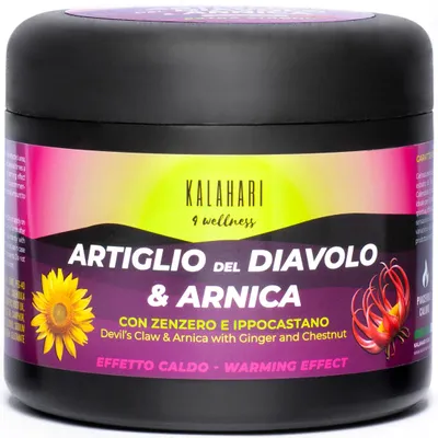 Produktbild von KALAHARI Teufelskralle und Arnika Salbe Extreme - Extra Stark, Heiße gel für Massagen Muskeln & Gelenken, Muskelkater,  Italy - 500ml