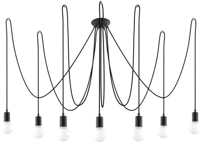 Obrázek produktu pro Žyrandol EDISON 7 Czarny Sollux Lighting SL.0372