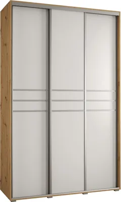 Produktbild von MEBLE KRYSPOL Davos 10 Schrank, drei Türen - 235,2x150x60 cm - Artisan Weiß Silber