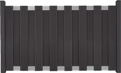 Produktbild von Vorgartenzaun GroJa Merano vormontiert ohne Pfosten Rahmen Aluminium 180 x 90 cm anthrazit