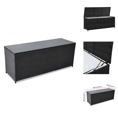 Obrázek produktu pro vidaXL Zahradní úložný box černý 150x50x60 cm z polyratanu - Zahradní boxy
