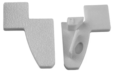 Produktbild von T-40 20° LED Alu Fliesenprofil Treppenprofil Stufen 10mm weiss Endkappe links