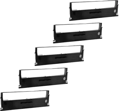 Produktbild von vhbw 5x Farbband Schriftband kompatibel mit Epson LQ-50 Nadeldrucker, Bondrucker - Schwarz
