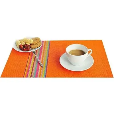 Produktbild von 6er-Set waschbare PVC-Tischsets,schmutz- und hitzebeständig 45 x 30 cm,Vinyl,Orange,45 x 30 cm
