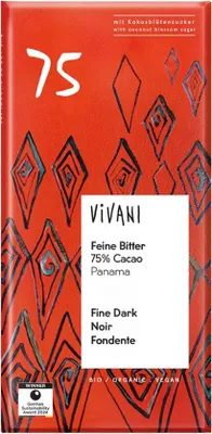Image de Tablette de chocolat - Chocolat noir intense, 75% de cacao, 80g, paquet de 10