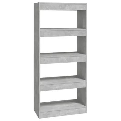 Image de vidaXL Bibliothèque/séparation de pièce gris béton 60x30x135 cm Bois composite
