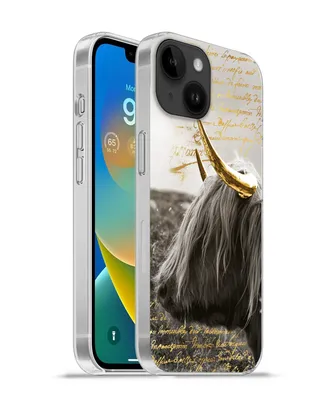 Produktbild von MuchoWow® Handyhülle Schutzhülle Hülle für Apple iPhone 14 - Softcase Schottischer Highlander - Gold - Hoorn Silikon Softcase Handy Hülle - Mobiltelefonhülle