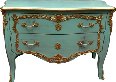 Produktbild von Casa Padrino Barock Kommode Türkis / Gold Antik Stil 130 cm - Handgefertigt aus Massivholz - Limited Edition