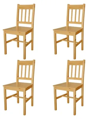 Produktbild von Esszimmerstühle 4 Stück, Stuhl mit Rückenlehne für Esszimmer und Küche, Holzstuhl aus Kiefernholz
