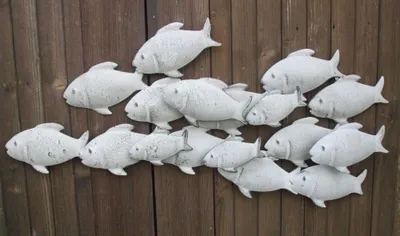 Produktbild von Wunderschönes Wandobjekt, Fische, Wanddekoration, Eisen, Handarbeit