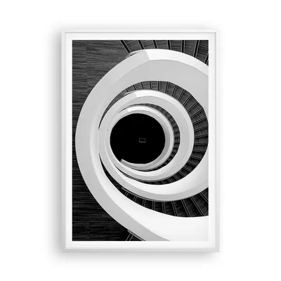 Produktbild von Gerahmtes Poster - Weißer Rahmen - Stück Modern Treppe - 70x100 cm - Wand Bild - Wanddeko - Wandbilder - Kunstposter - Wandposter - Bilderrahmen - Bilder - Kunstdruck - Wandbild - P2WPA70x100-4132