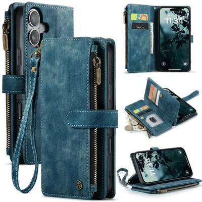 Produktbild von Schutzhülle für iPhone 16 Pro Klapphülle Fliphülle Tasche Zipper Cover Case Geldbörse