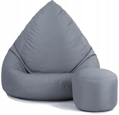 Produktbild von Sitzsack XXXL + Fußhocker grau für den Innenbereich auf der Terrasse am Garten