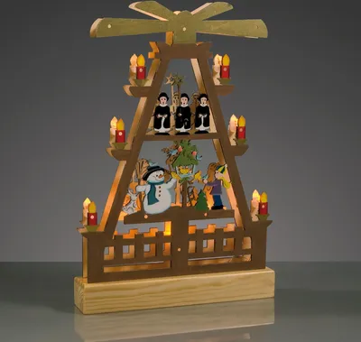 Produktbild von 10-tlg. LED-Pyramide mit Sternsinger