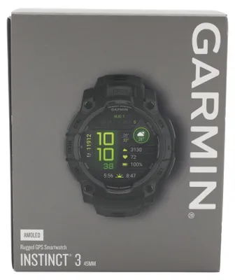 Produktbild von Garmin Instinct 3 AMOLED, 3,05 cm (1.2"), AMOLED, Touchscreen, 4 GB, GPS, 53 g