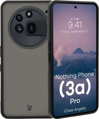 Produktbild von Bizon Case Angelo do Nothing Phone (3a) Pro rauchig mit schwarzem Rahmen