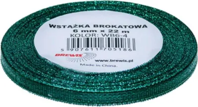 Obrázok produktu pre Zelená trblietavá stuha 6mmx22m