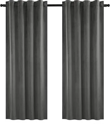 Image de Rideaux occultants, 140 x 245 cm, gris, polaire, isolants