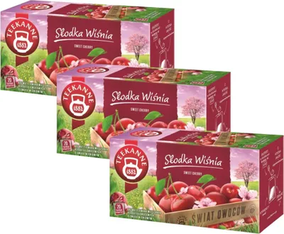 Produktbild von Teekanne Süße Kirsche Tee 3x 20 Teebeutel - Früchtetee Mischung Ländertee