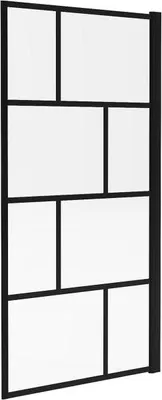 Produktbild von Drehbarer Badewannenschirm im Industriestil - 80 × 140 cm - Farbe mattschwarz - Glas - RIVANON