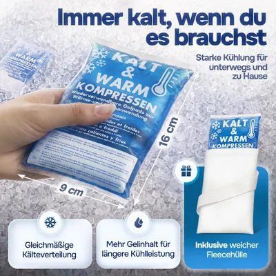 Produktbild von Kältepads Gel, 6 Stück, 9 x 16 cm, für Kälte- und Wärmeanwendung