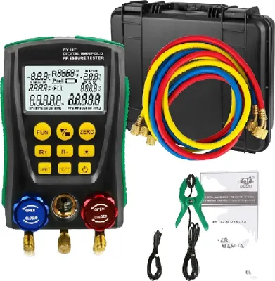 Obrázek produktu pro Manometr pro měření tlaku chladiva v potrubí, digitální měřicí přístroj, tester HVAC