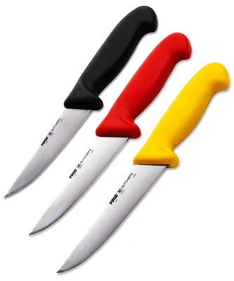 Produktbild von Pirge Butcher's Germany Profi Metzgermesser Set 12.5-14.5 - 16.5 cm - Schärfste Schlachtermesser - Fleischermesser - Stechmesser
