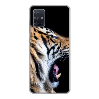 Produktbild von MuchoWow® Handyhülle Schutzhülle Hülle für Samsung Galaxy A71 Tiger - Tiere - Porträt Silikon Softcase Handy Hülle - Kartenbesitzer