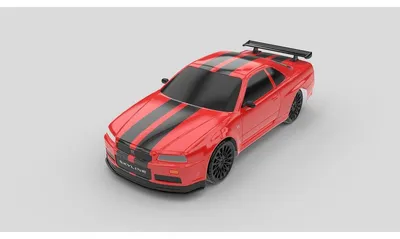 Productafbeelding van RC XXL High Speed Auto, Nissan Skyline, 1:10, vierwielaandrijving, nitro, LED