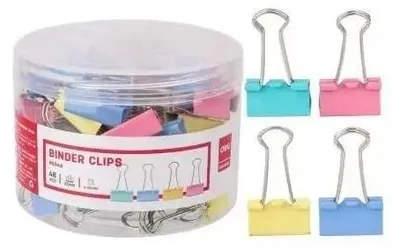 Imagen del producto de Clips de colores, 25 mm, 48 unidades, marca DELI