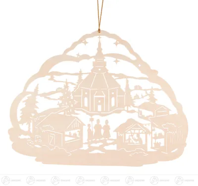Produktbild von Fensterschmuck Fensterbild Seiffener Weihnachtsmarkt  Breite x Höhe ca 36 cmx26 cm NEU